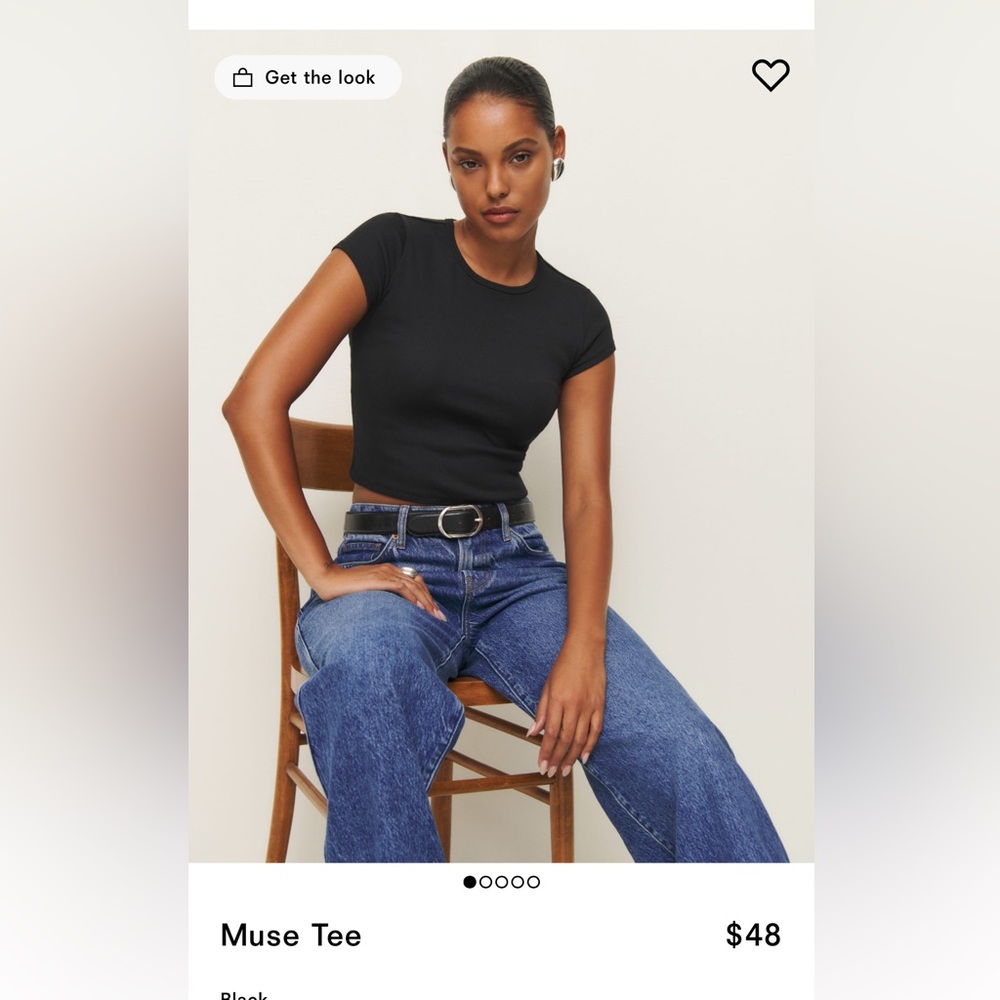Reformation muse tee black size m great condition